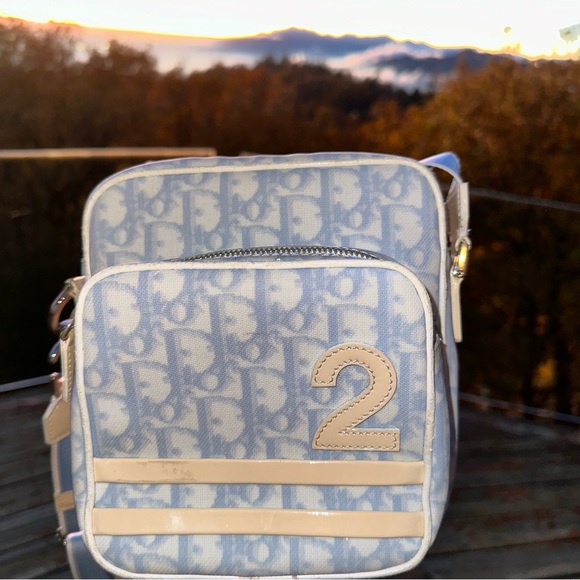Dior: Blue CD Logo Trotter Crossbody Bag - Picture 7 of 17